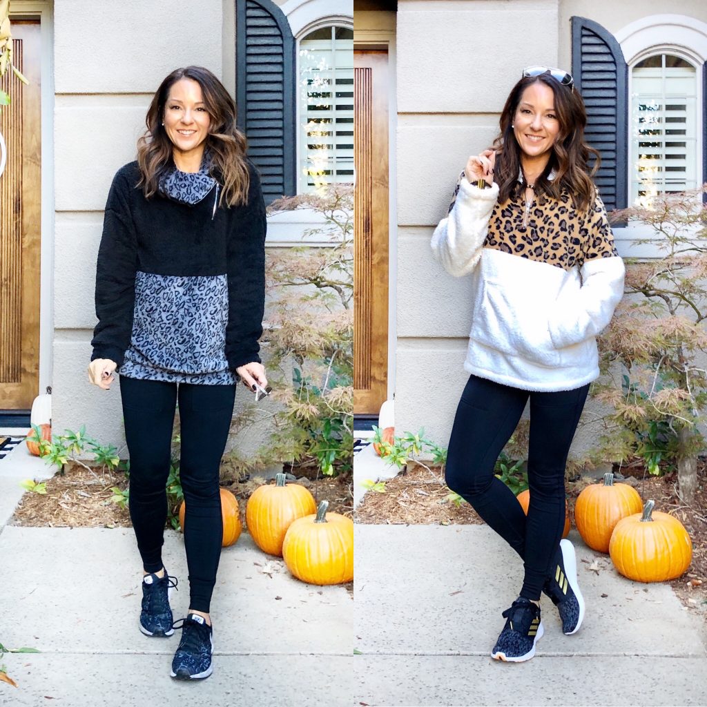 Winter Sherpa Fleece leggings outfit - Everyday Holly