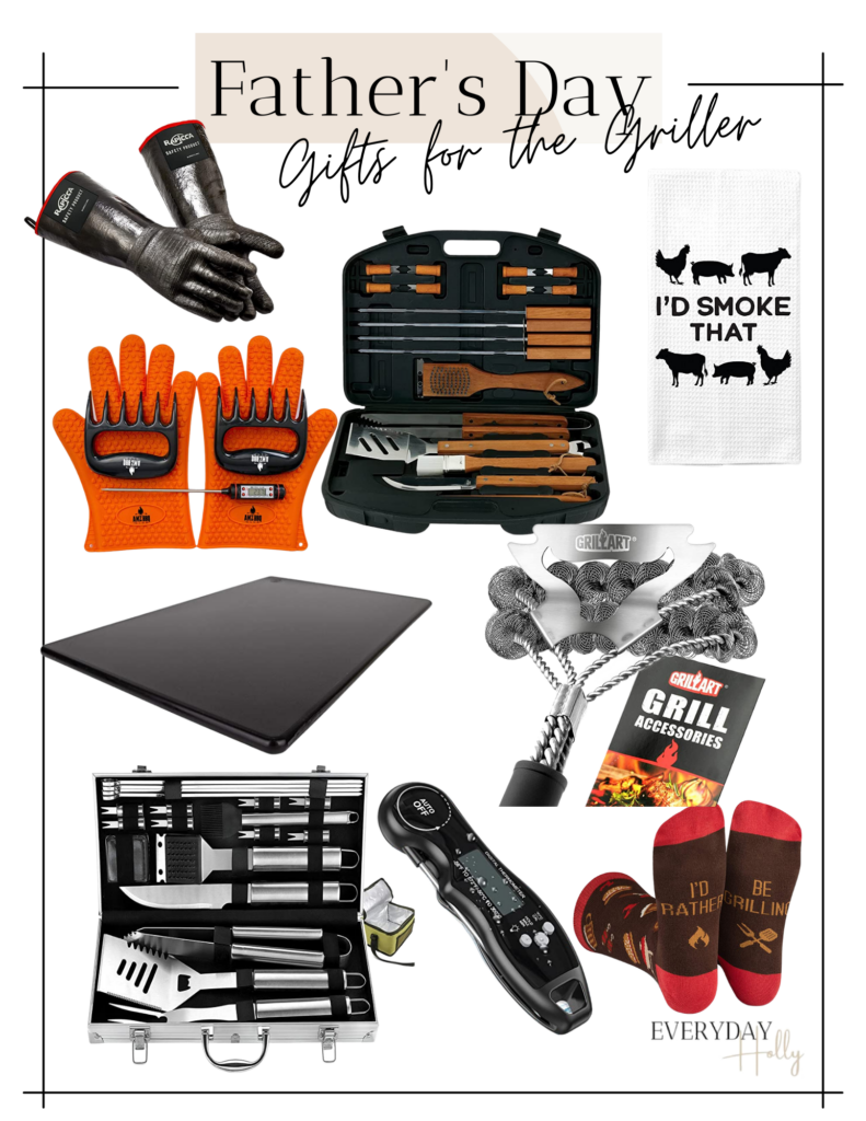 Father’s Day Gifts // Gifts for him // Gifts for Dad // Fathers day gift guide // Fun gifts for Dad // found it on Amazon // bbq gifts // grilling gifts // bbq tools // bbq gloves
