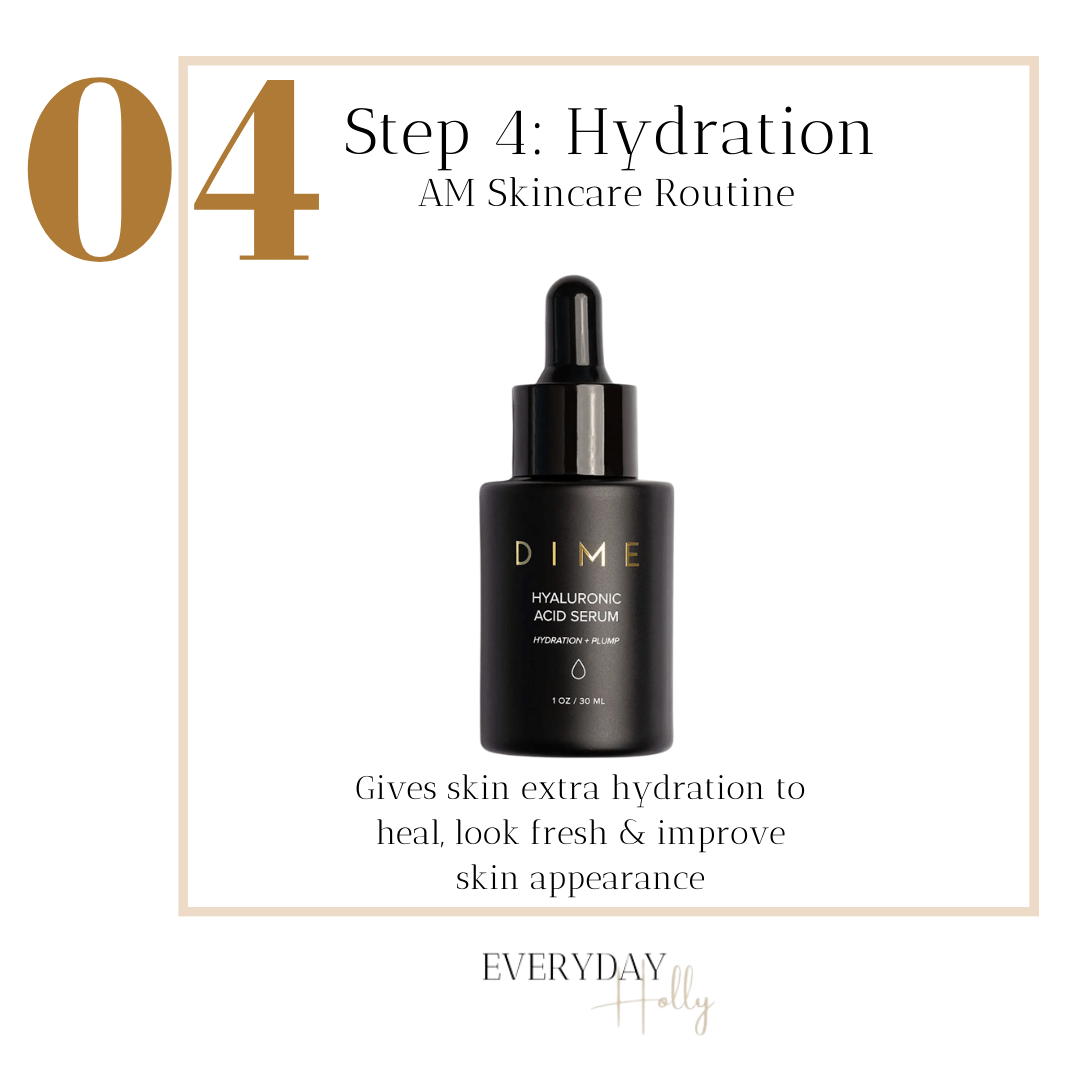 Hyaluronic Acid Serum | Over 40 Skincare Routine

morning skincare routine, womens skincare routine, hyaluronic acid serum, black matte dropper, droppers, dime hyaluronic acid serum 