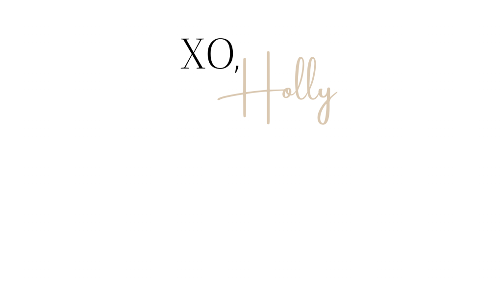 xo holly image, end of blog graphic, xo, holly in cursive 