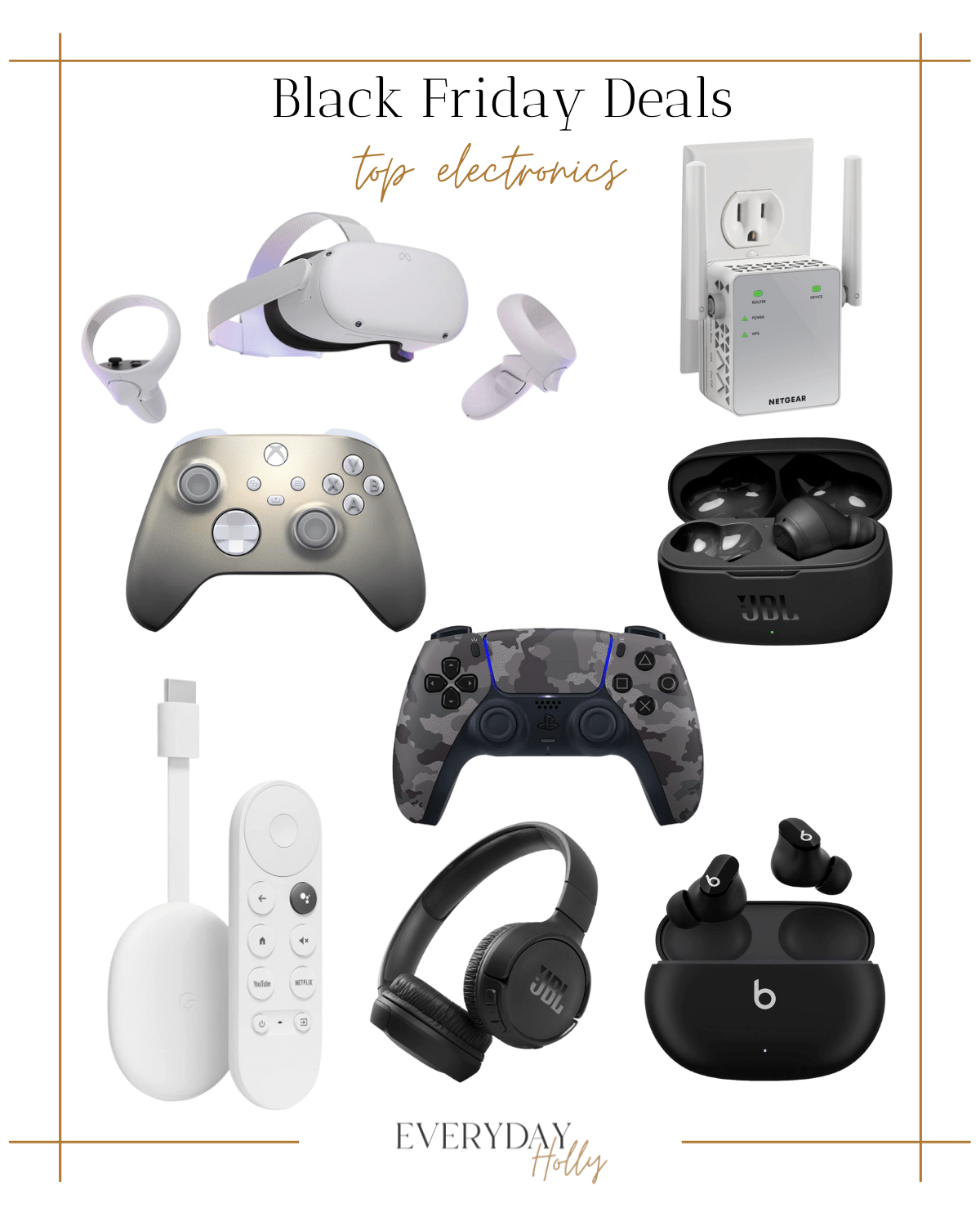 amazon black friday electronics, VR headset, wifi range extender, xbox controller, playstation controller, JBL headphones, google chromecast, JBL headset, beats wireless headphones 