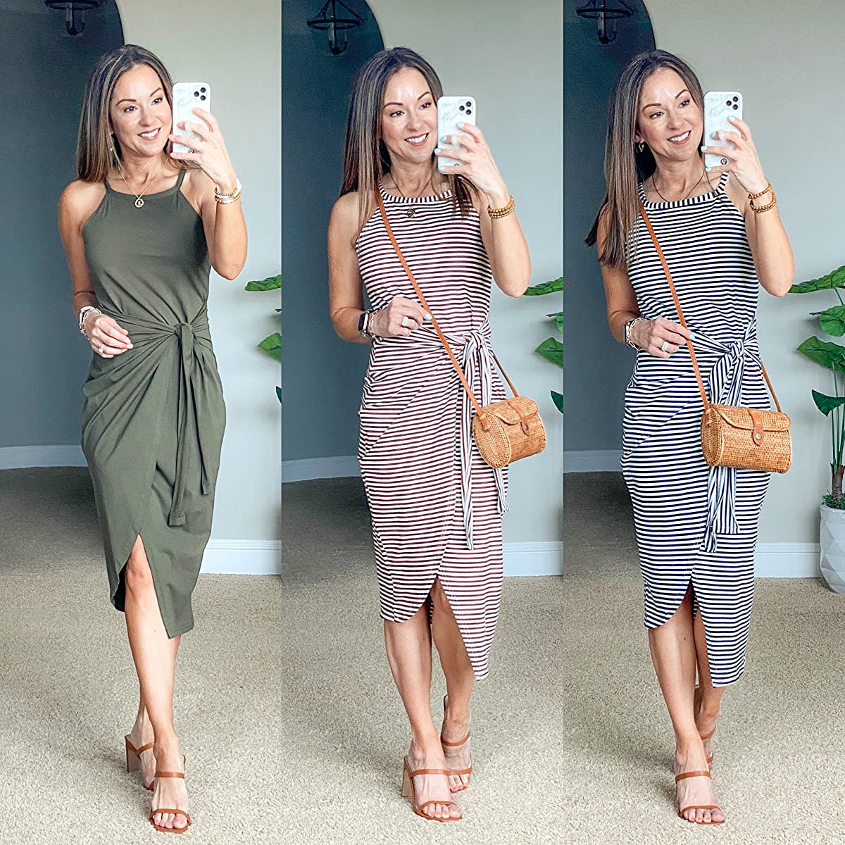 everyday wrap dresses, high neck wrap dresses, beach style, vacation fashion, 