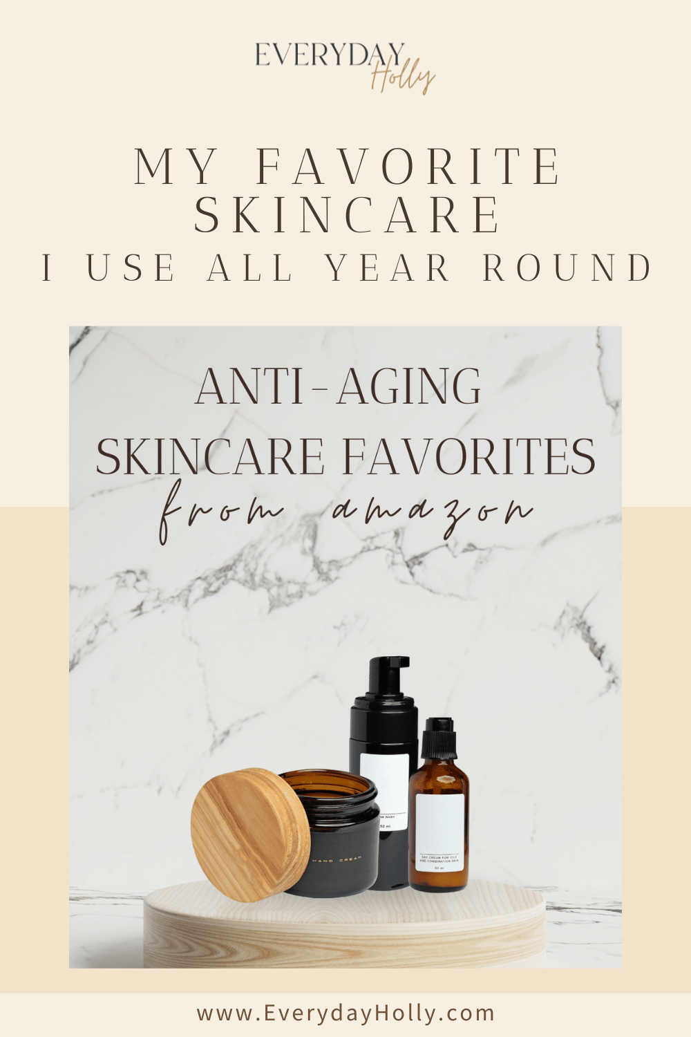 pinterest graphic, skincare favorites, from amazon, blog graphic 