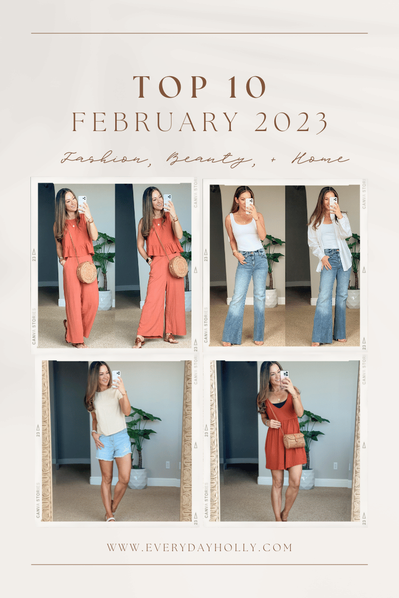 february top 10 fashion, beauty and home, top sellers, best sellers, spring fashion. jumpsuits, jeans, express, favorites, spring break items 