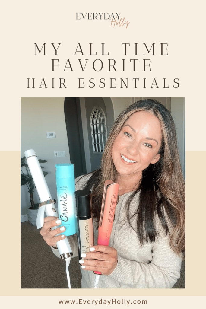 pinterest graphic, hair essentials 