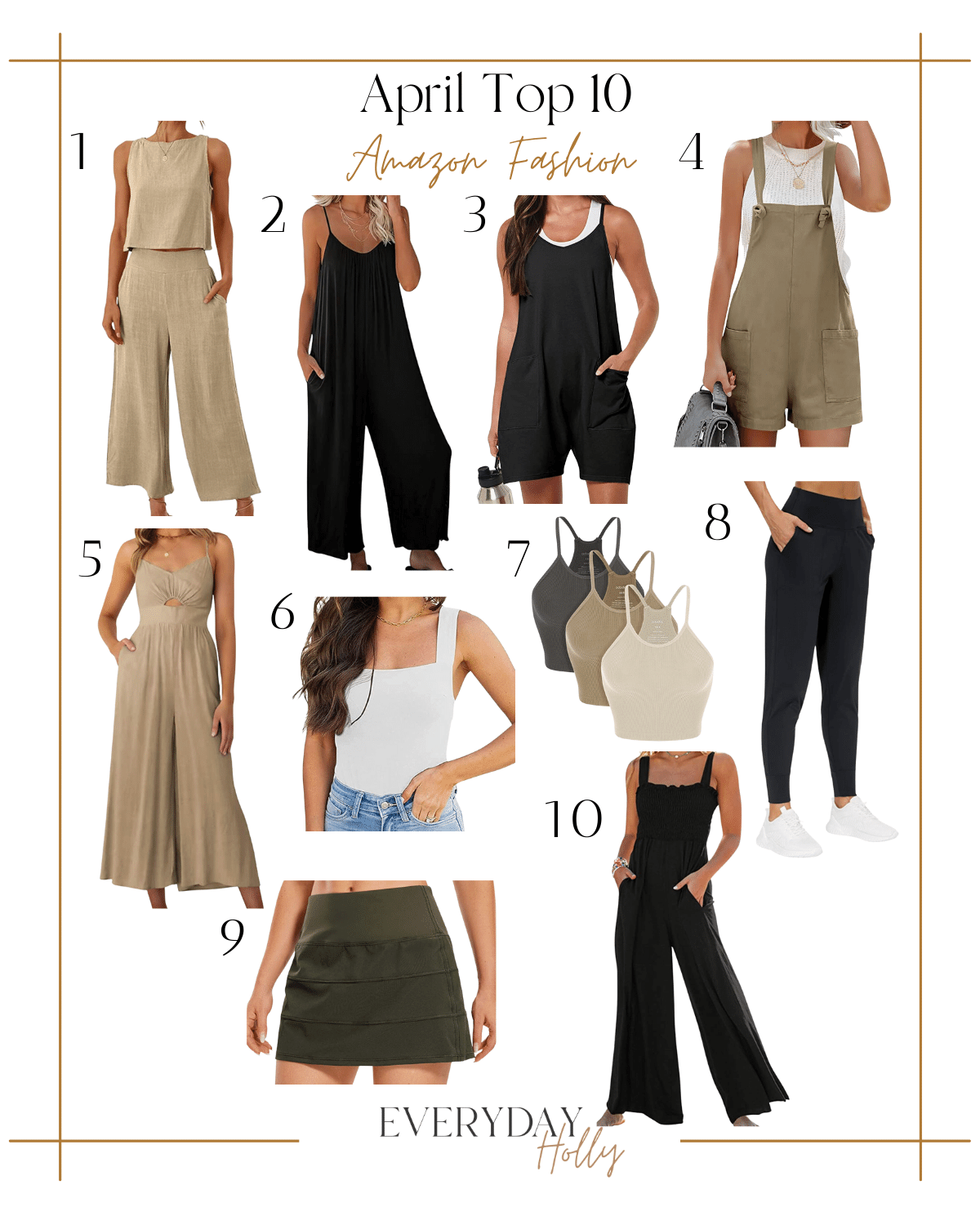 amazon fashion, best sellers, top 10 favorites, romper, jumpsuit, overalls, bodysuits, cropped tanks, joggers, tennis skirt, wide leg jumpsuit, summer fashion, spring fashion 
