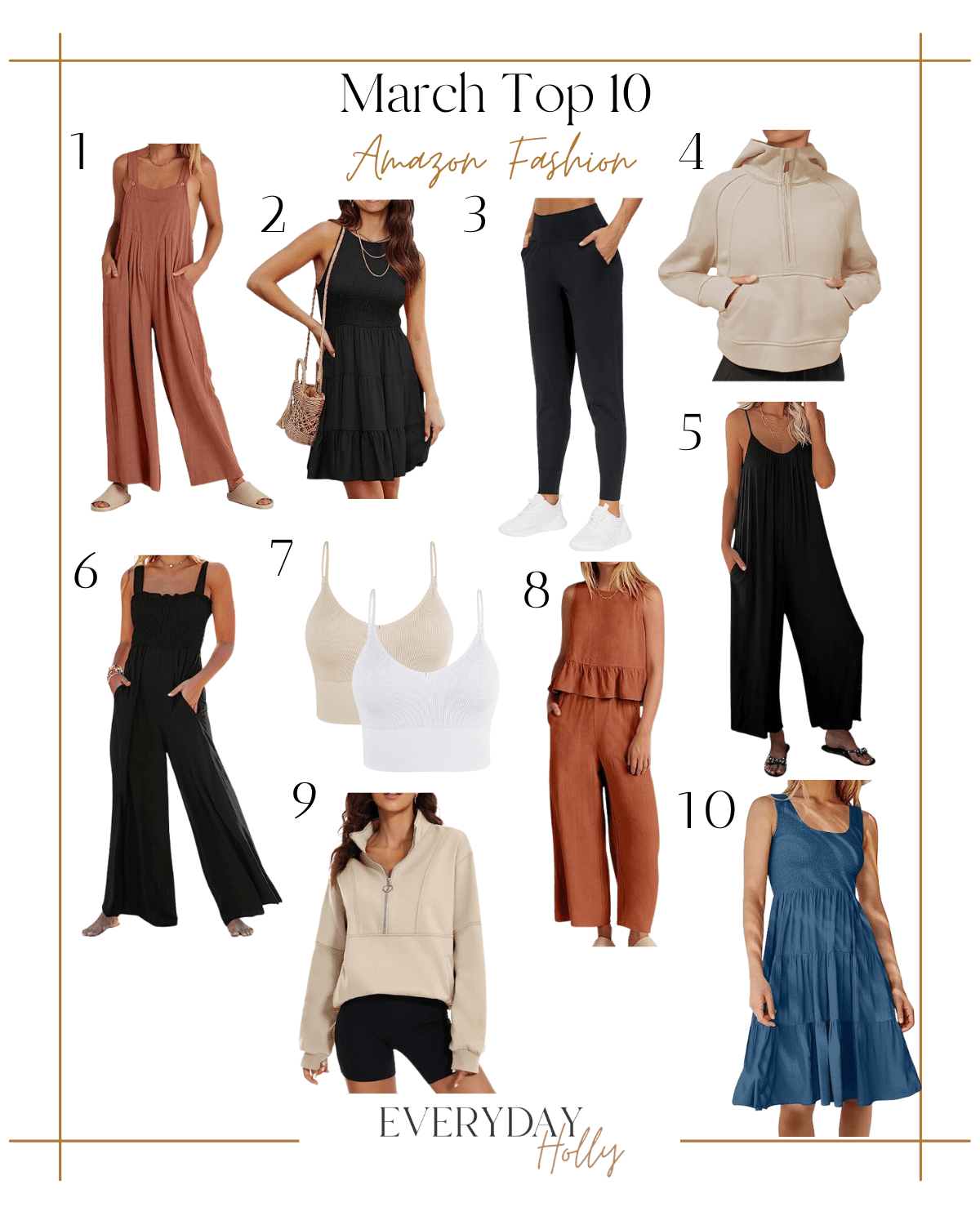 top 10, march top 10, march top sellers, amazon fashion, spring dresses, joggers, pullovers, 2 piece sets, athleisure wear, spring style 