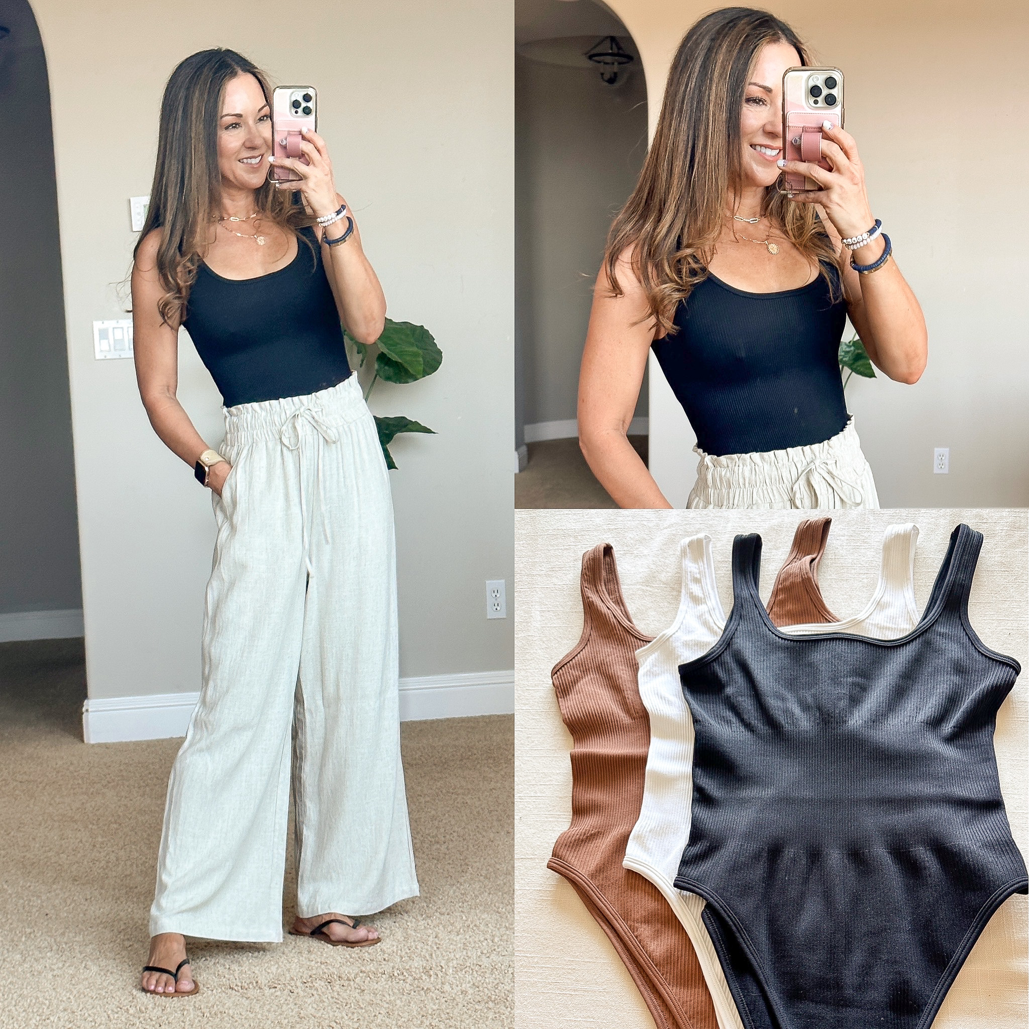 amazon bodysuits, linen pants, summer outfits 