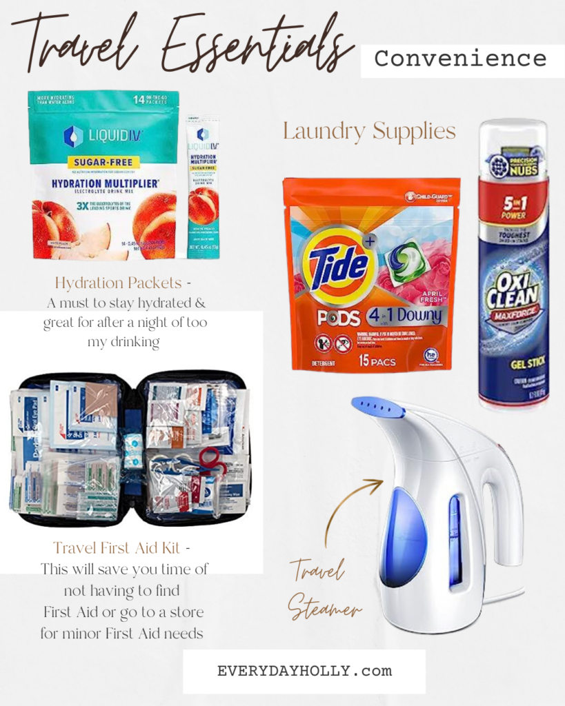 travel essentials, travel steamer, liquid iv, amazon travel items