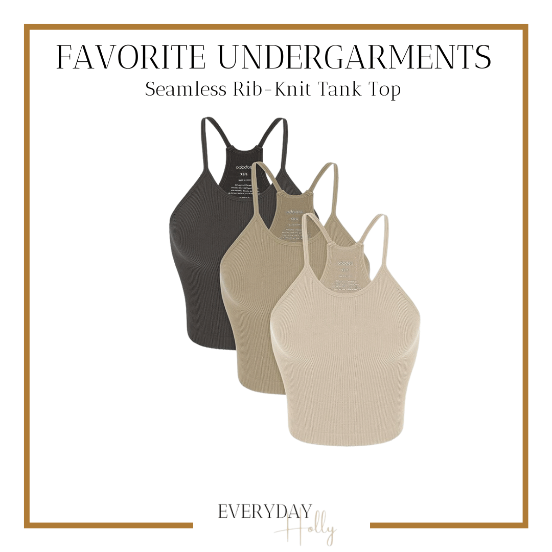 Favorite Undergarments | #ribknit #cami #tanktop #neutral #multipack #amazon #fashion #undergarments #musthave #bra #undergarment #time #all