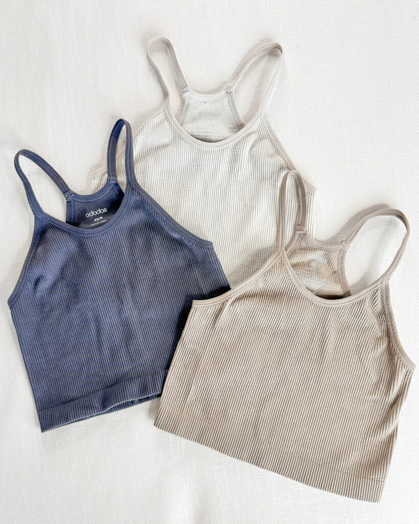 All Time Go-To Undergarments | #tanktop #cami #bra #undergarment #neutral #versatile #workout #athleisure  #all #support #seamless #ribknit