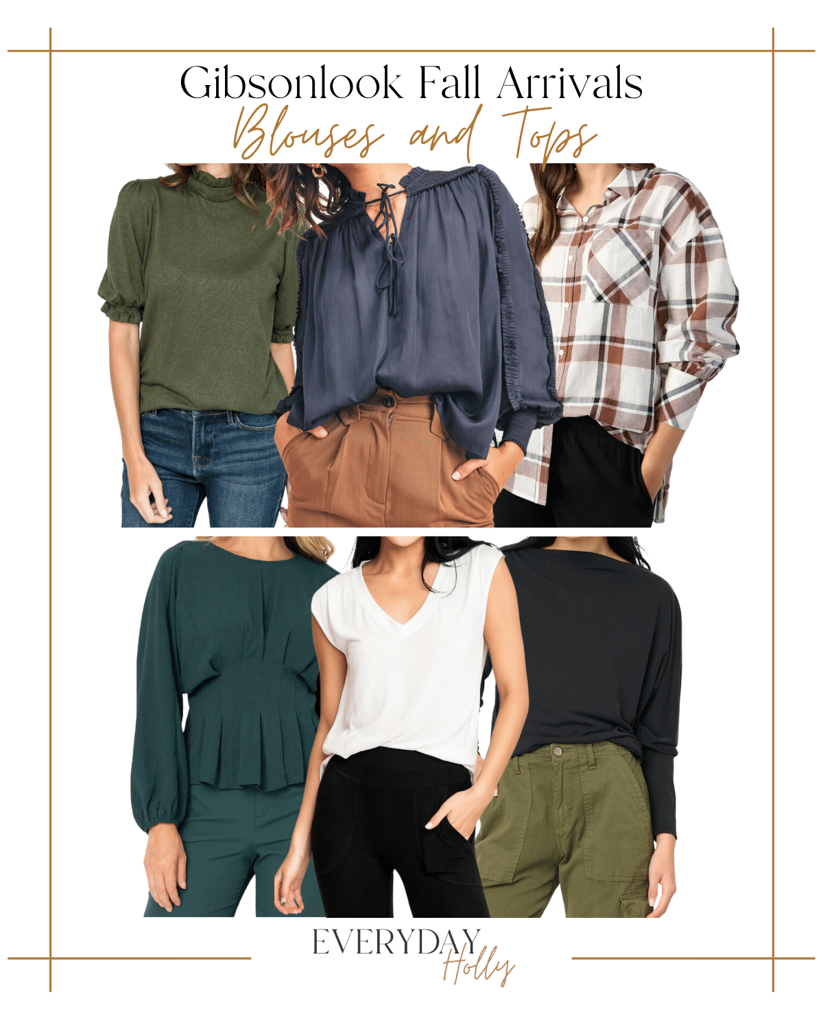 fall pieces you will want in your closet | #fall #autumn #wardrobe #closet #gibsonlook #fashion #fallfashion #neutral #blouse #top #chic #plaid #tunic #vneck #jewel #slouchy #neutral #buttondown #oversize