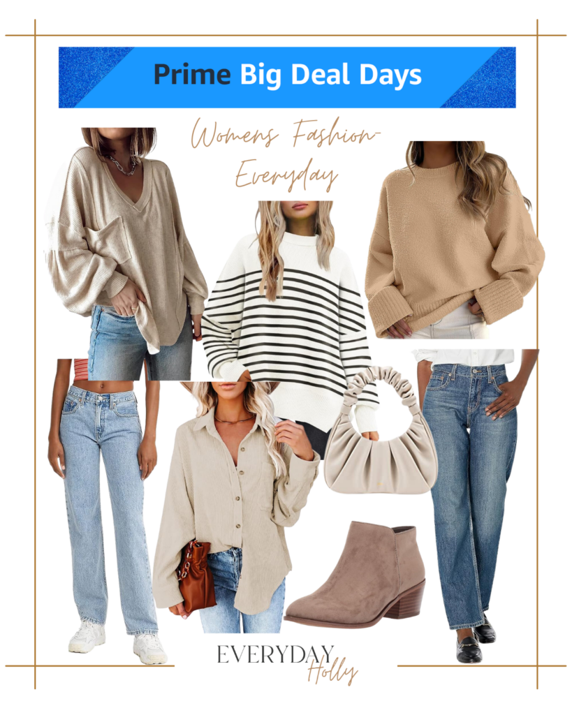 amazon prime big deal days sale, amazon finds, womens fall fashion | Sweater, denim, denim trends, long sleeve top, sweater, shacket