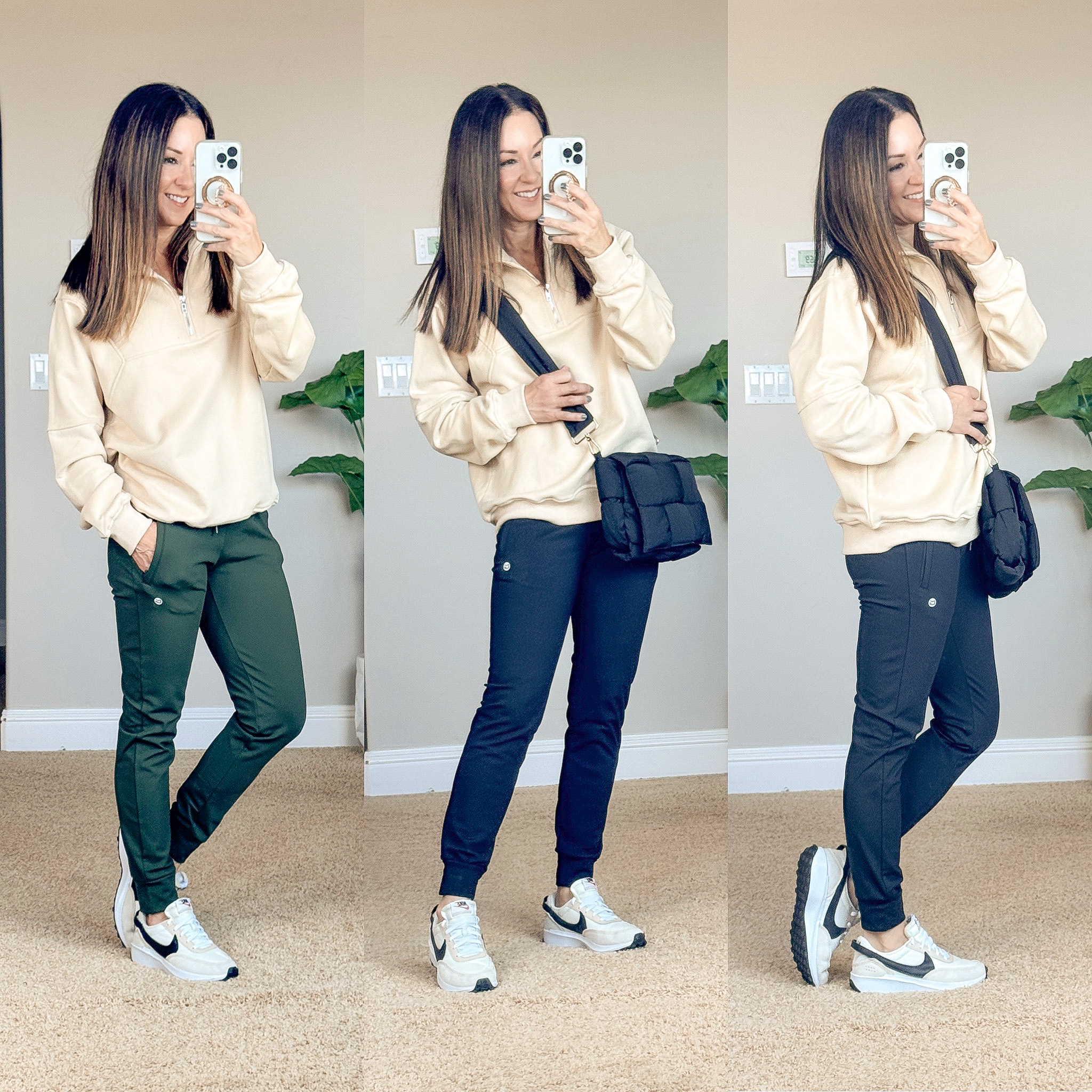 top 23 fashion favorites of 2023 | top 23 of 2023, fashion, fashion favorites, fashion finds, outfit inspo, sweatshirt, joggers, fleece lined, sneakers, purse