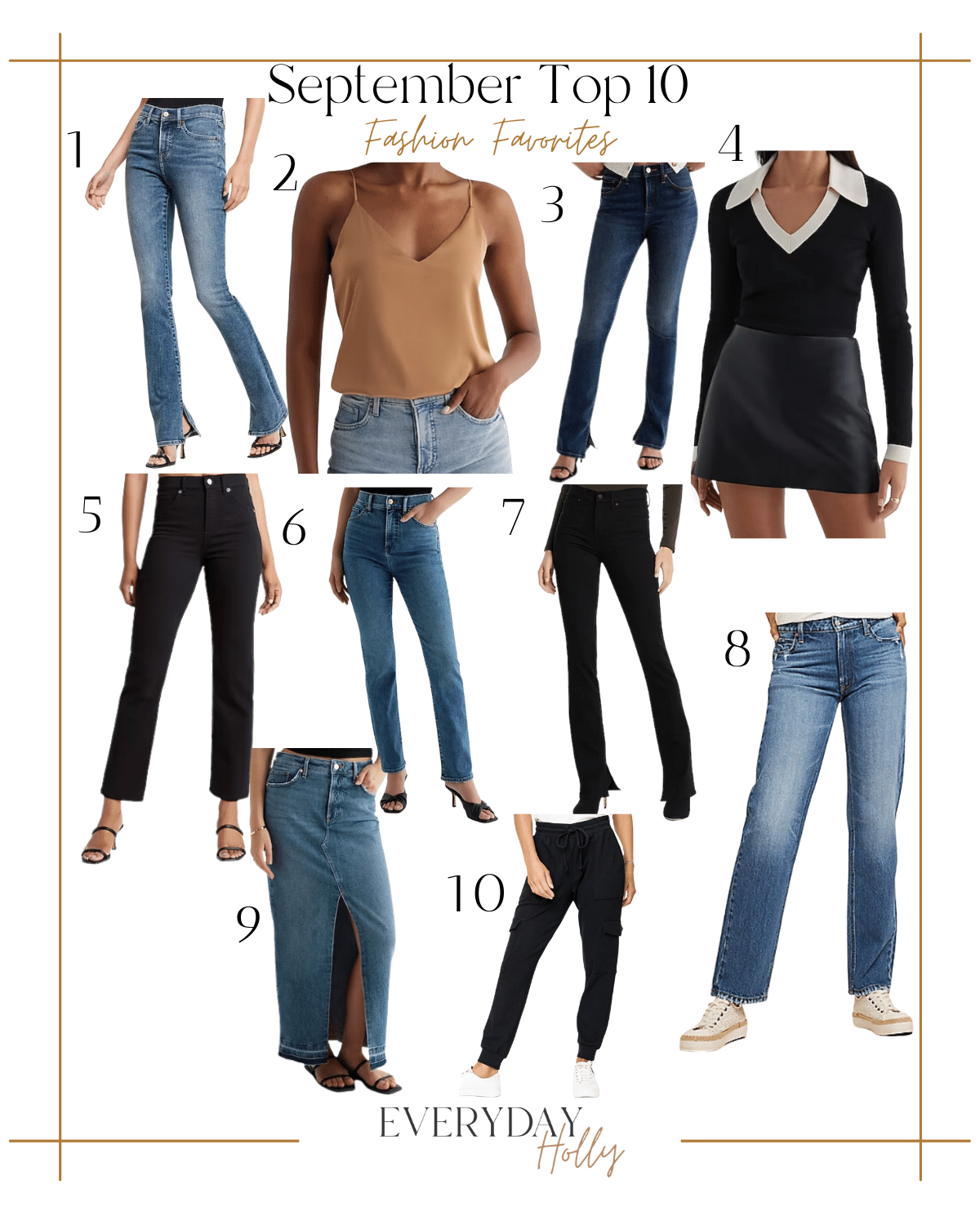 september top sellers | #september #top #sellers #ltk #denim #jeans #satin #cami #fauxleather #skort #black #mediumwash #highrise #midrise #skirt