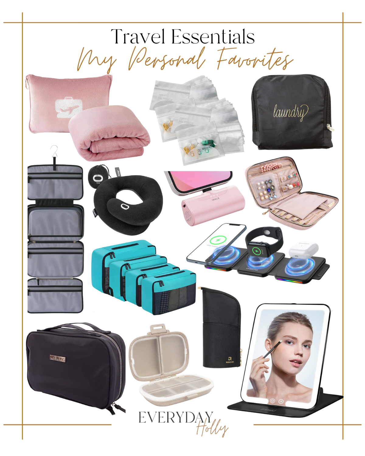 The Best Styles for Every Occasion + Travel Essentials | #best #styles #every #occasion #travel #essentials #mirror #makeup #jewelry #organizers #toiletriesbag #charger #neckpillow #blanket #laundry #pillpouch