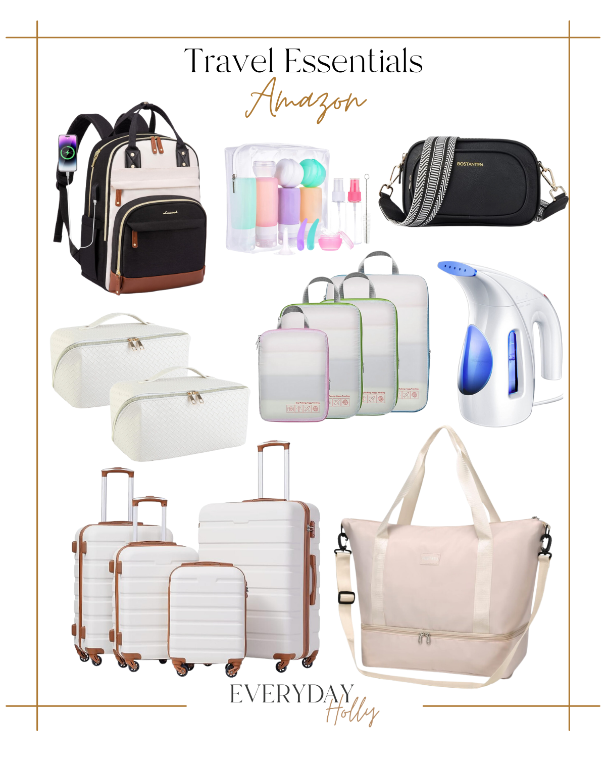 The Best Styles for Every Occasion + Travel Essentials | #best #styles #every #occasion #travel #essentials #musthaves #laptopbackpack #backpack #crossbody #travelbottle #makeupbag #packingcubes #garment #steamer #luggage #suitcase #weekender