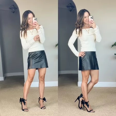 shop last minute thanksgiving outfit ideas and decor | #shop #thanksgiving #thanksgivingoutfit #homedecor #falloutfit #fallfashion #offtheshoulder #skort #fauxleather #heels