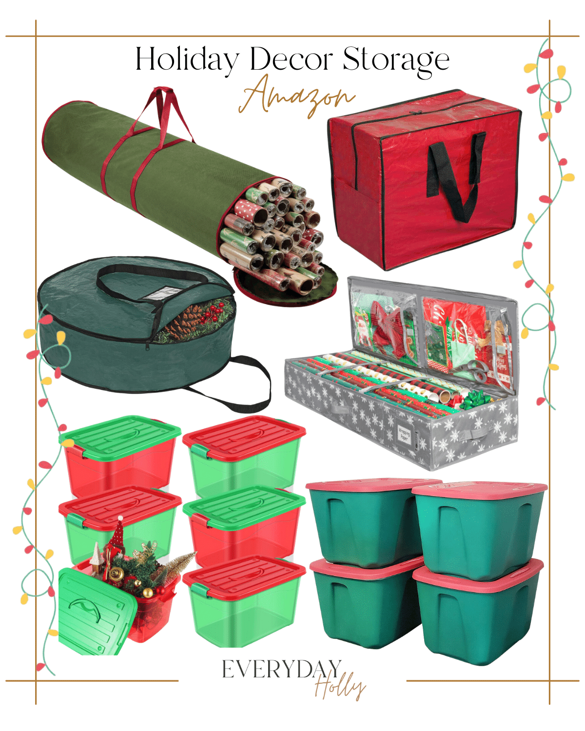 wrap up christmas quality storage and organization | #wrapup #christmas #storage #organization #holidays #wrpapingpaper #christmastree #treetopper ##holiday #holidaydecor #tote #toteboxes