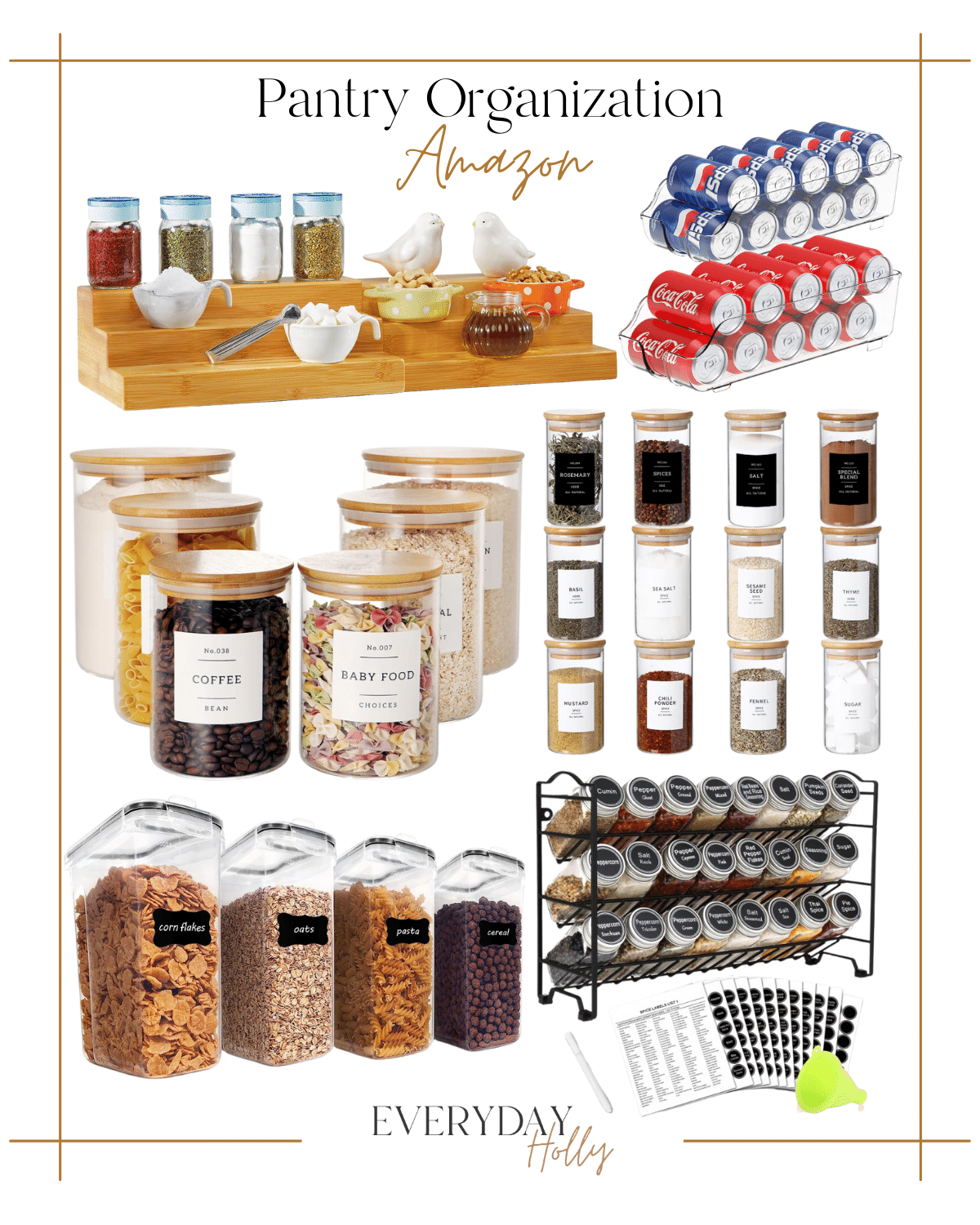 new year home refresh with these organizational must haves | new year, home refresh, home organization, organization, storage, pantry organization, spice rack, spice jar, food storage