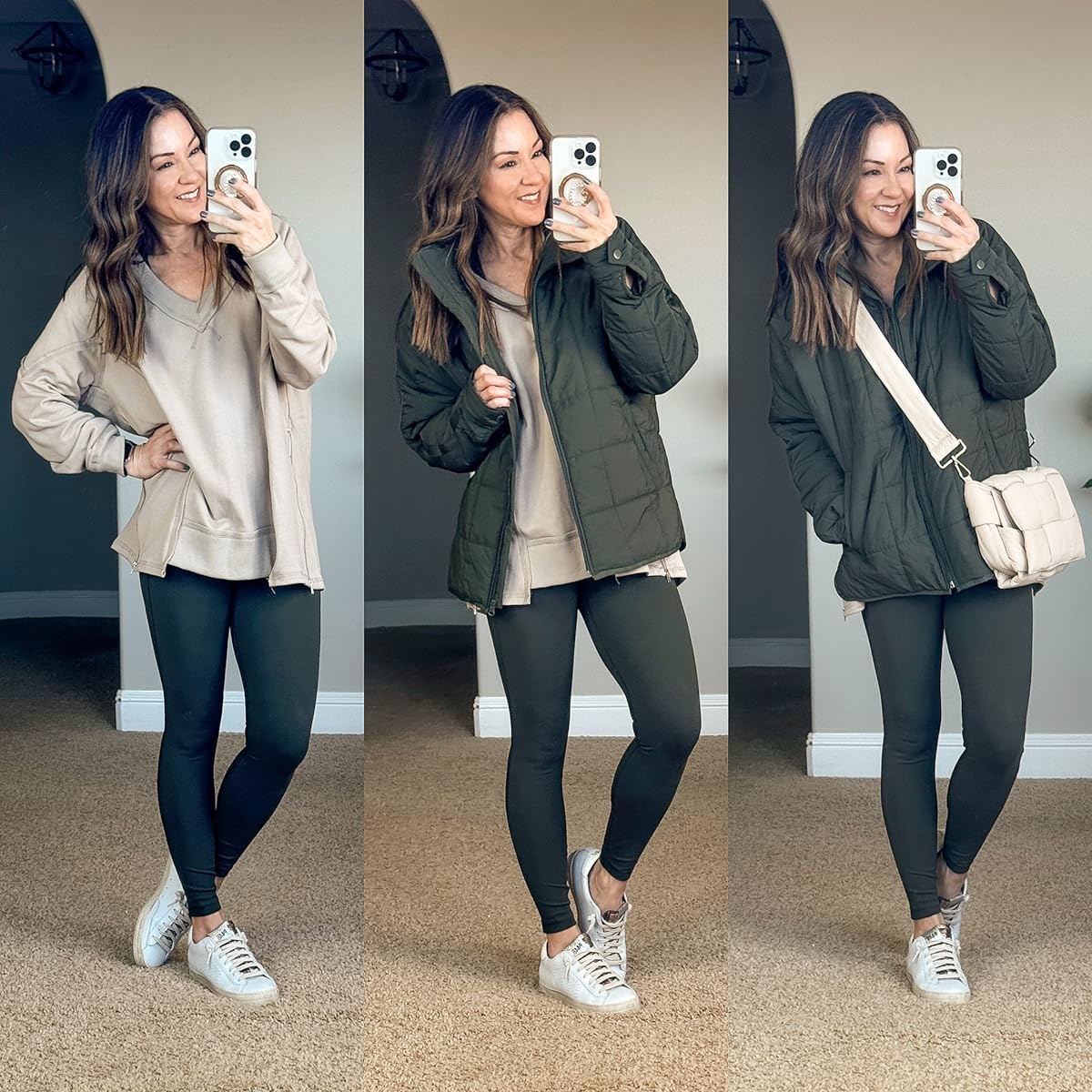 January Top 10 Hottest Best Sellers | January, top 10, best sellers, monthly best sellers, Amazon, v-neck sweater, oversized sweater, jacket, puffer jacket, quilted jacket, leggings, sneakers, puffer purse, everyday outfit