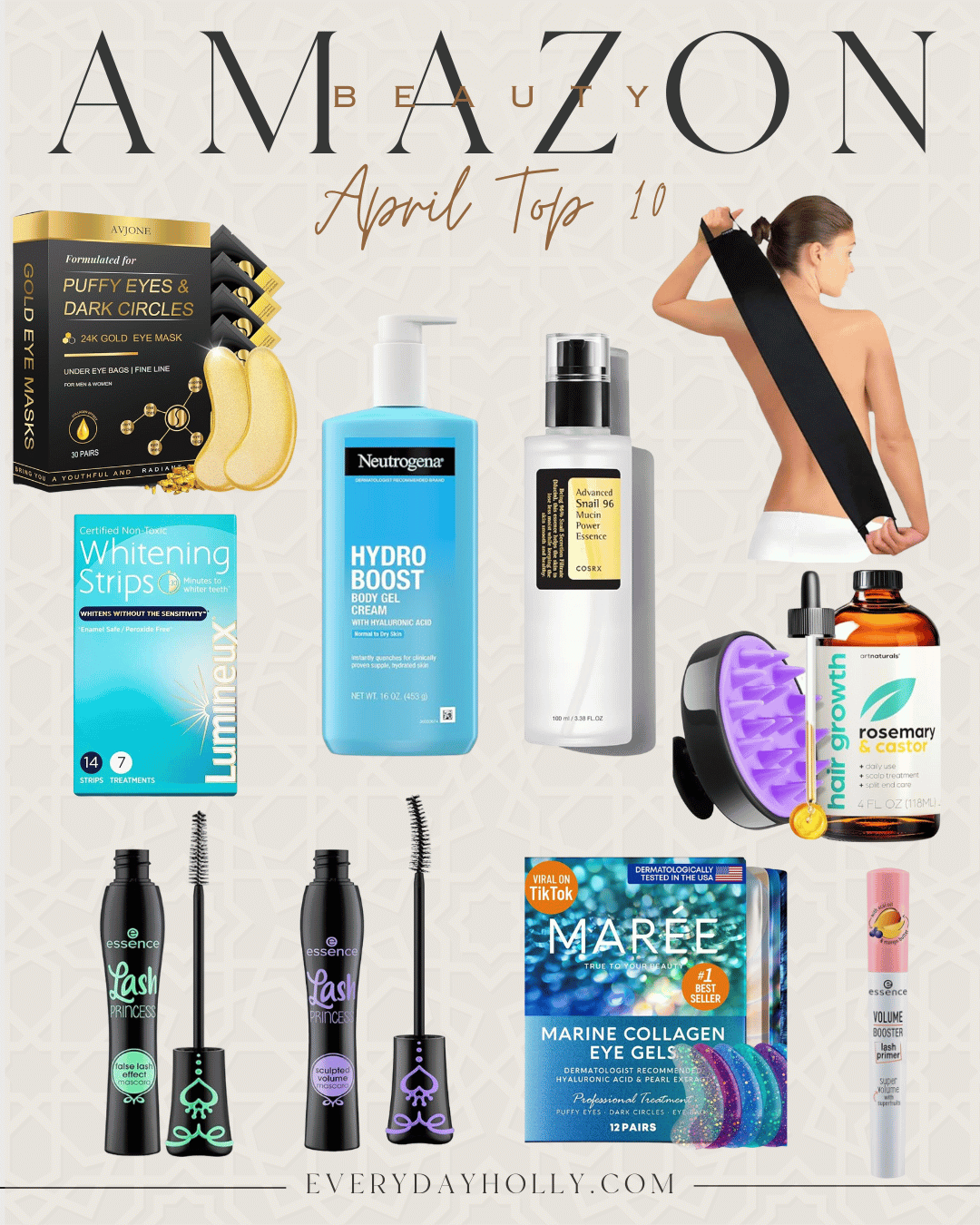 Top 10 hottest best sellers from april | best sellers, monthly top sellers, fashion, home, beauty, everyday fashion, beauty, beauty favorites, skincare, self care, hair care, eye mask, castor oil, eye gel, collagen