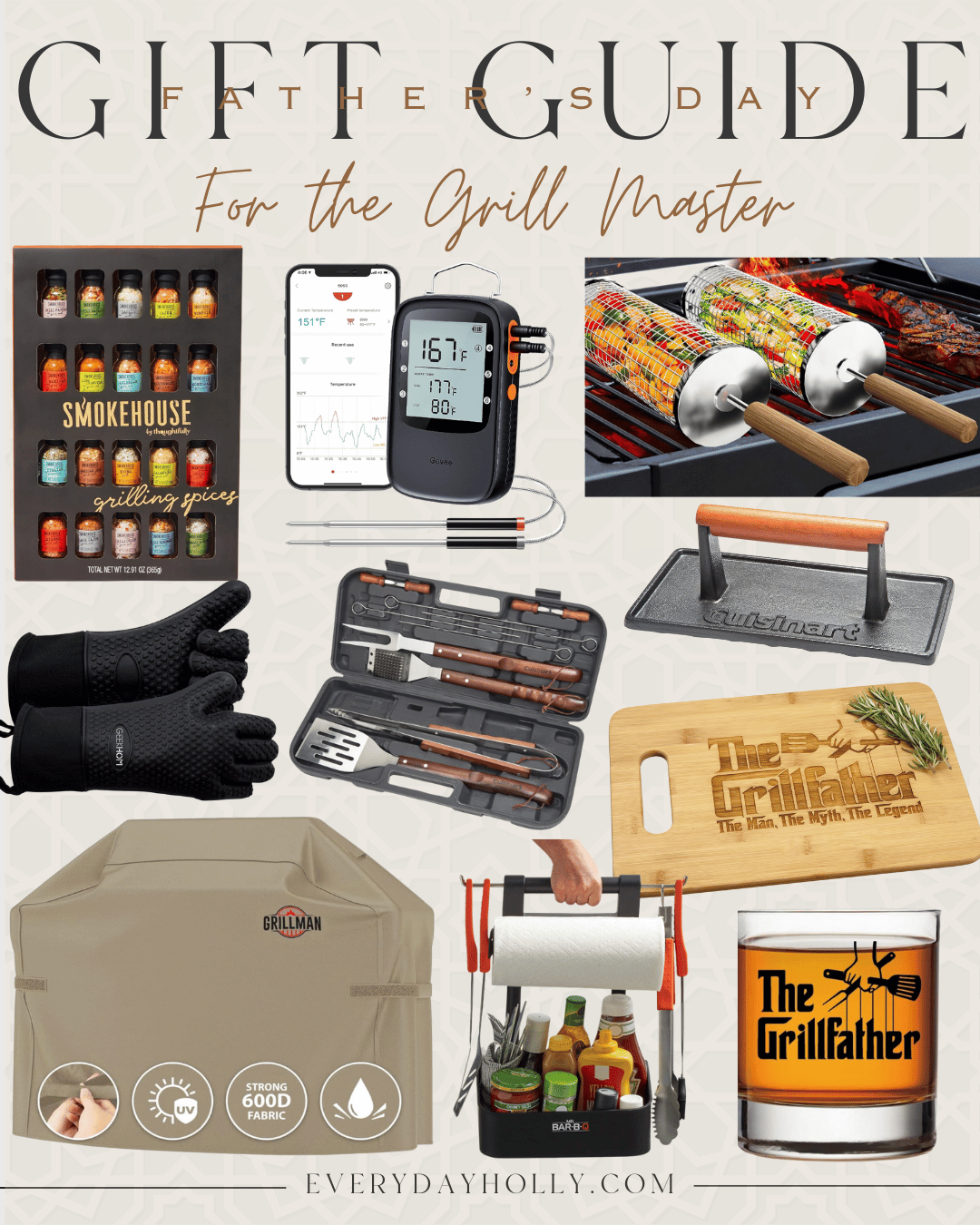 55 Gift Ideas your Dad will love this Father's Day | Father's Day, Father's day gift guide, gifts for dad, gifts for him, grill master, grill gift, grilling accessories, the grillfather, Amazon