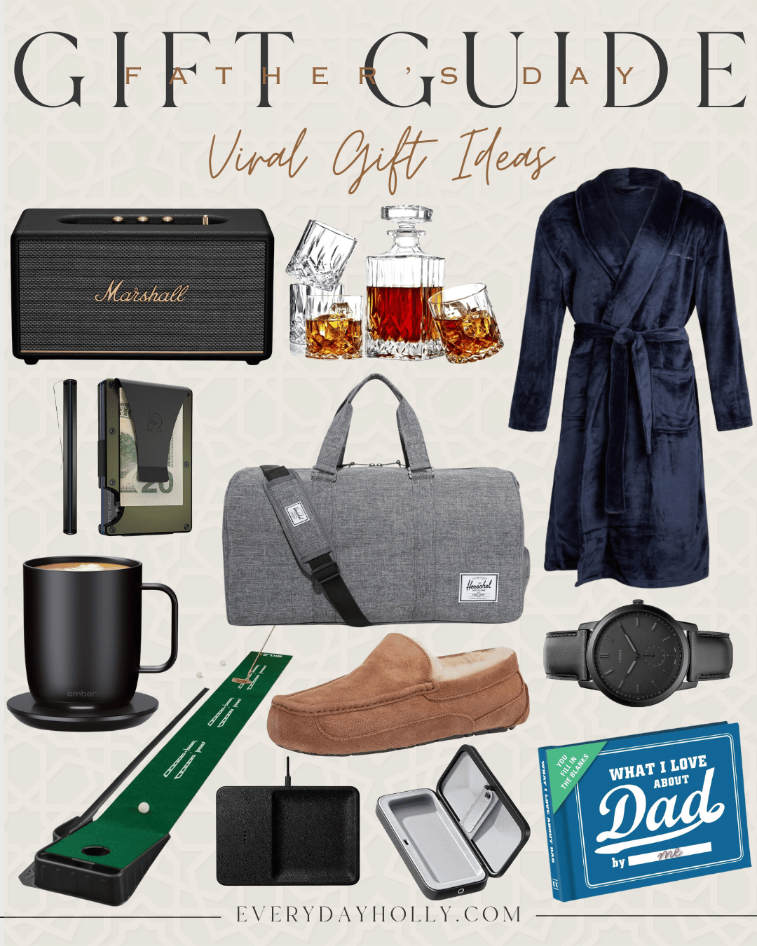 55 Gift Ideas your Dad will love this Father's Day | Father's Day, Father's day gift guide, gifts for dad, gifts for him, personalized gift, luxury gift, golf game, mug, wallet, travel essentials