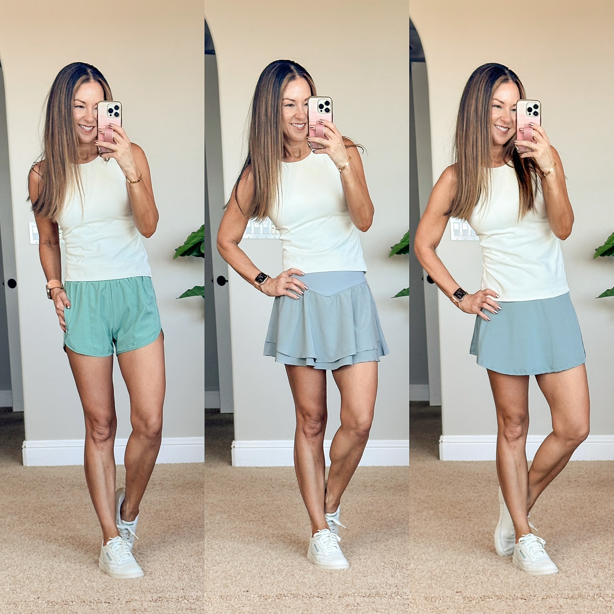 may outfit recap: trending fashion and favorite finds | may, outfit round up, fashion, trending fashion, affordable fashion, summer outfit inspo, athleisure, activewear, tennis skirt, tank top, sneakers
