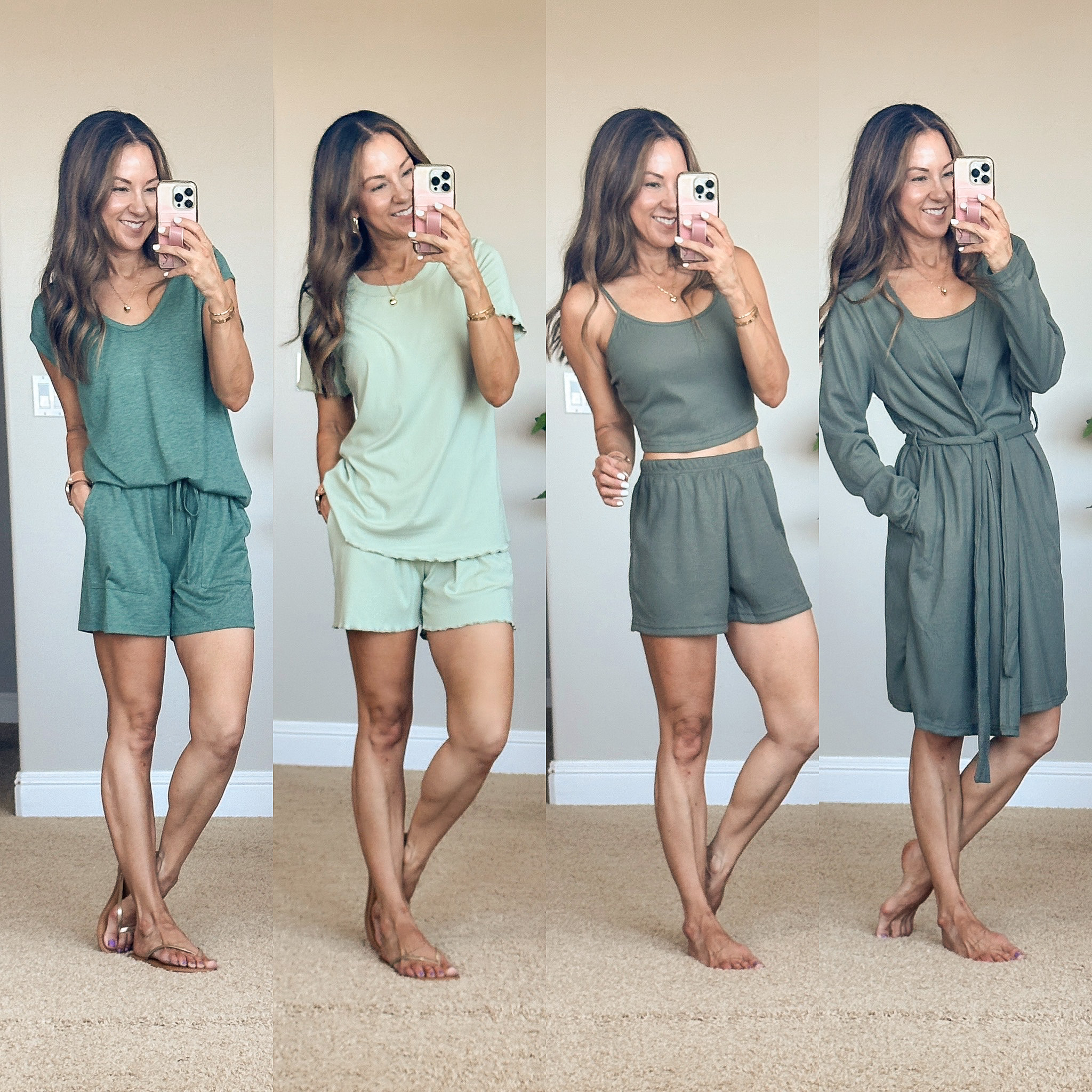 may outfit recap: trending fashion and favorite finds | may, outfit round up, fashion, trending fashion, affordable fashion, summer outfit inspo, loungewear, two piece set, matching set, pajamas, robe, sandals