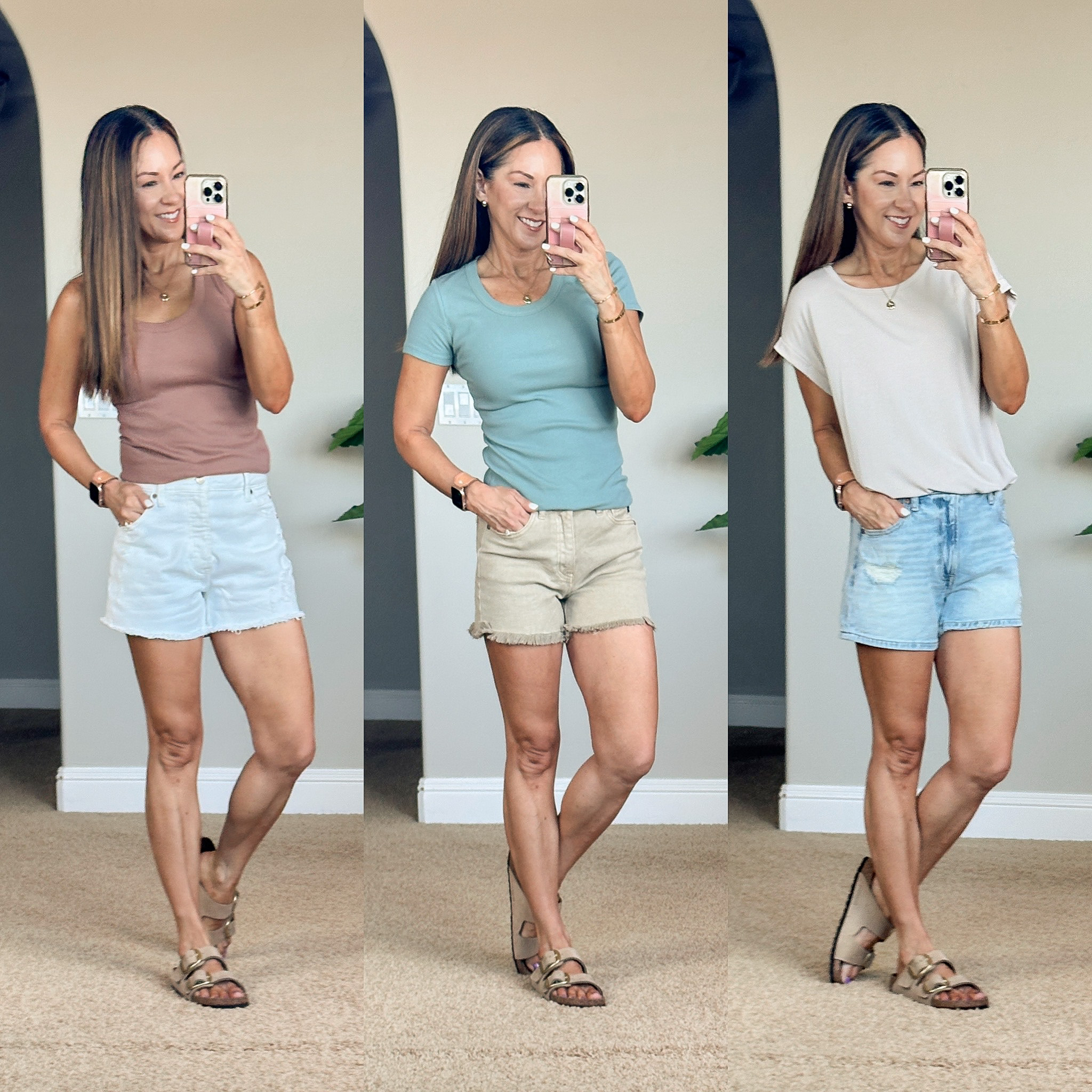 may outfit recap: trending fashion and favorite finds | may, outfit round up, fashion, trending fashion, affordable fashion, summer outfit inspo, maurices, summer staples, denim, denim shorts, sandals, tee