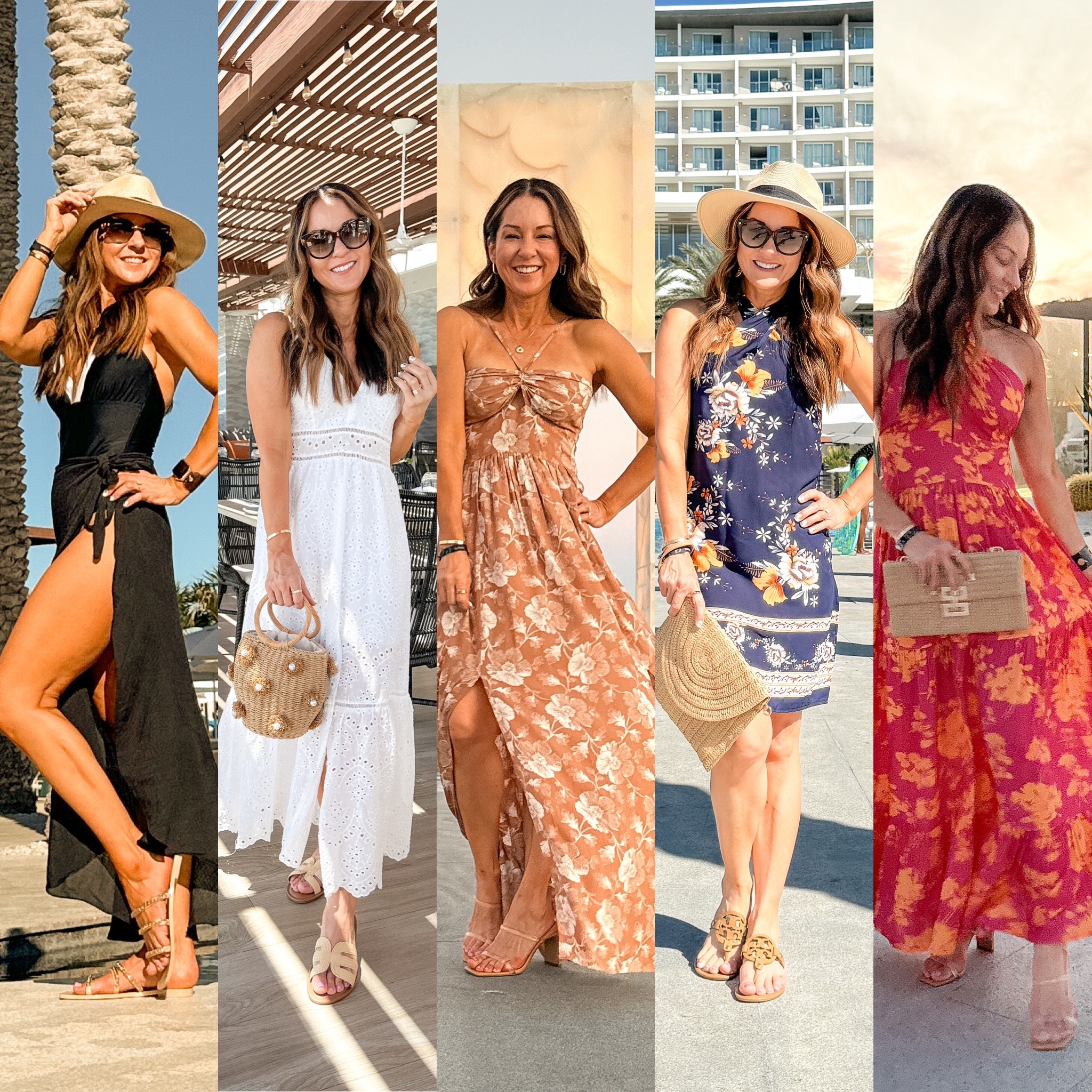 may outfit recap: trending fashion and favorite finds | may, outfit round up, fashion, trending fashion, affordable fashion, summer outfit inspo, resort wear, resort accessories, girls trip, maxi dress, mini dress, floral dress