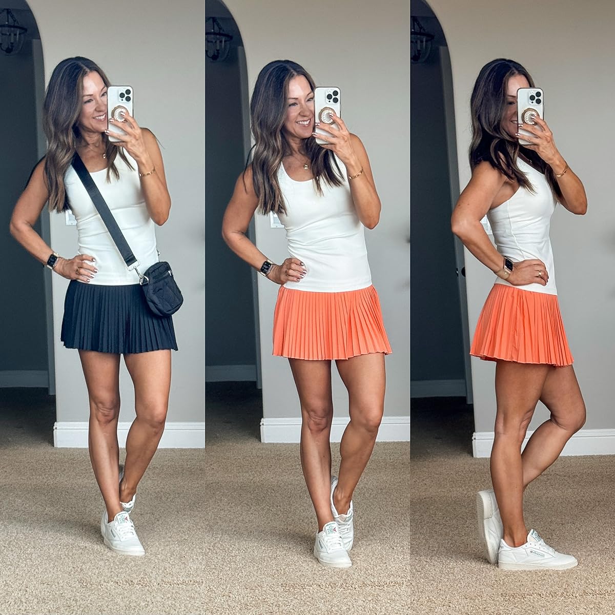 new and trending activewear + athleisure styles amazon | activewear, athleisure, workout clothes, gym outfit, gym clothes, amazon fashion, pleated skirt, mini skirt, tank top, pickleball outfit 