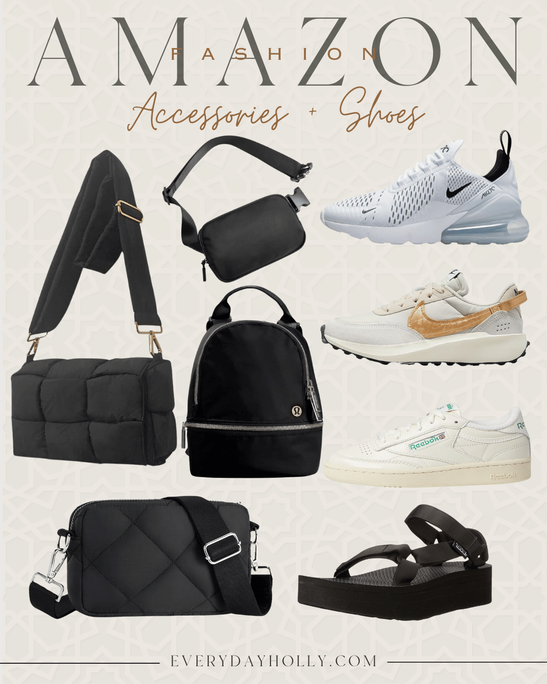 new and trending activewear + athleisure styles amazon | activewear, athleisure, workout clothes, gym outfit, gym clothes, amazon fashion,  accessories, shoes, belt bag, nike, sneakers, reebok, sandals