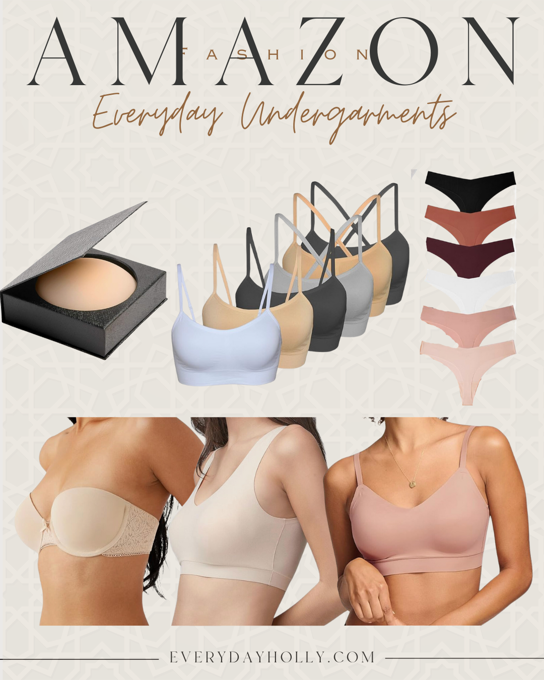 summer wardrobe essentials affordable everyday and casual outfit ideas | summer, summer outfit, everyday outfit, casual outfit, amazon, undergarments, nipple covers, sports bra, comfy bra, supportive bra, strapless bra, seamless 