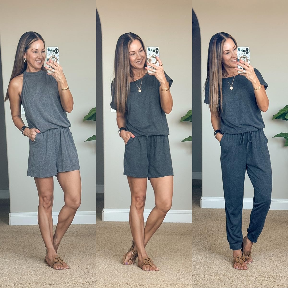 summer wardrobe essentials affordable everyday and casual outfit ideas | summer, summer outfit, everyday outfit, casual outfit, amazon, loungewear, romper, necklace, sandals
