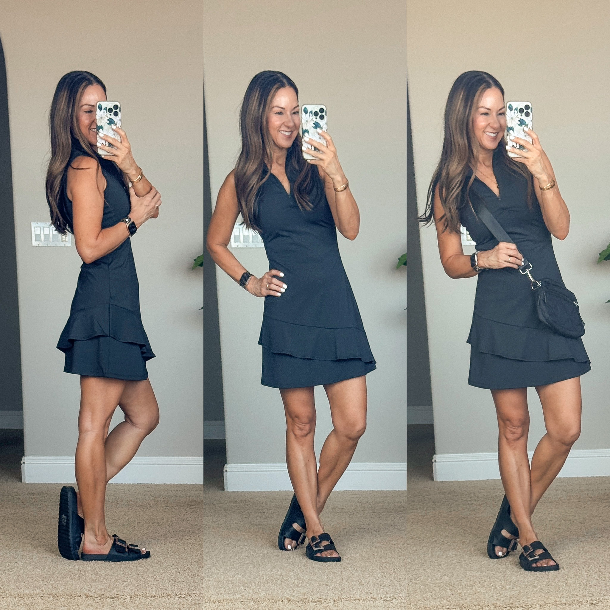 july style recap shop teacher outfits, summer styles and more | july, style recap, outfit recap, summer fashion, trending fashion, activewear dress, pickleball outfit, sandals, purse