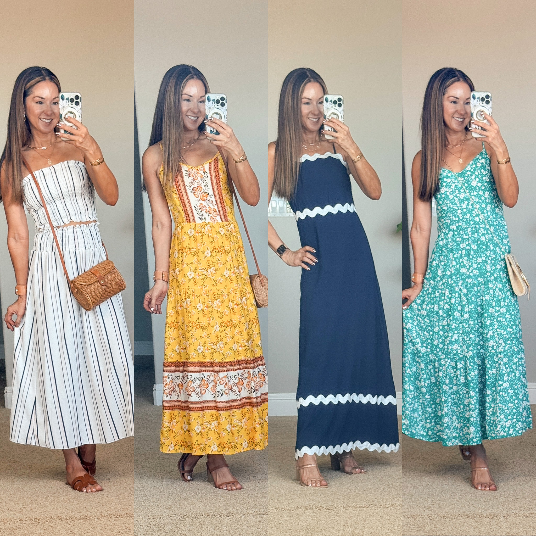 july style recap shop teacher outfits, summer styles and more | july, style recap, outfit recap, summer fashion, trending fashion, summer dress, dresses, striped, two piece set, summer vacation, resort wear