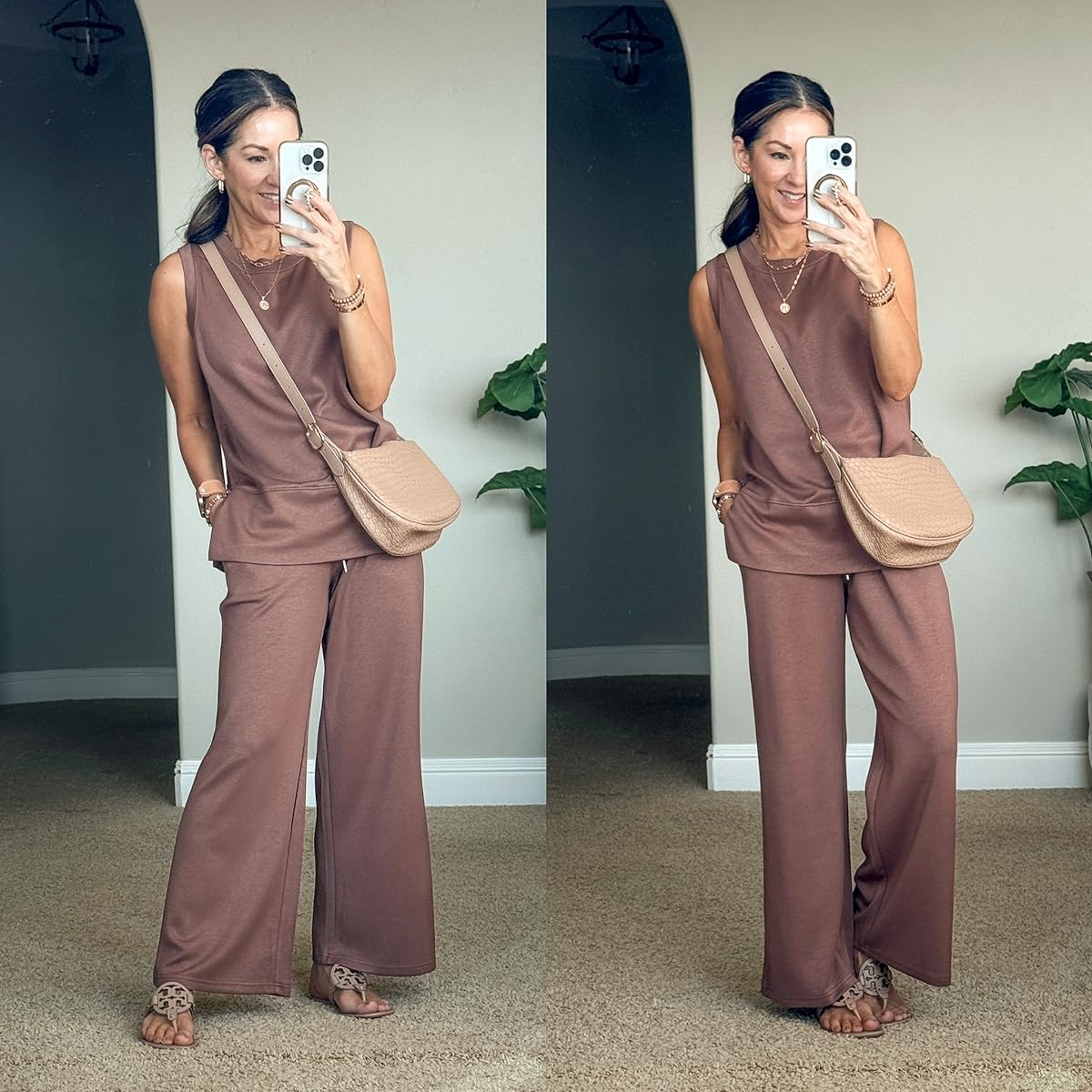 13 Late Summer + Early Fall Styles You Need to See | early fall, late summer, amazon fashion, sandals, handbag, gold jewelry, matching set