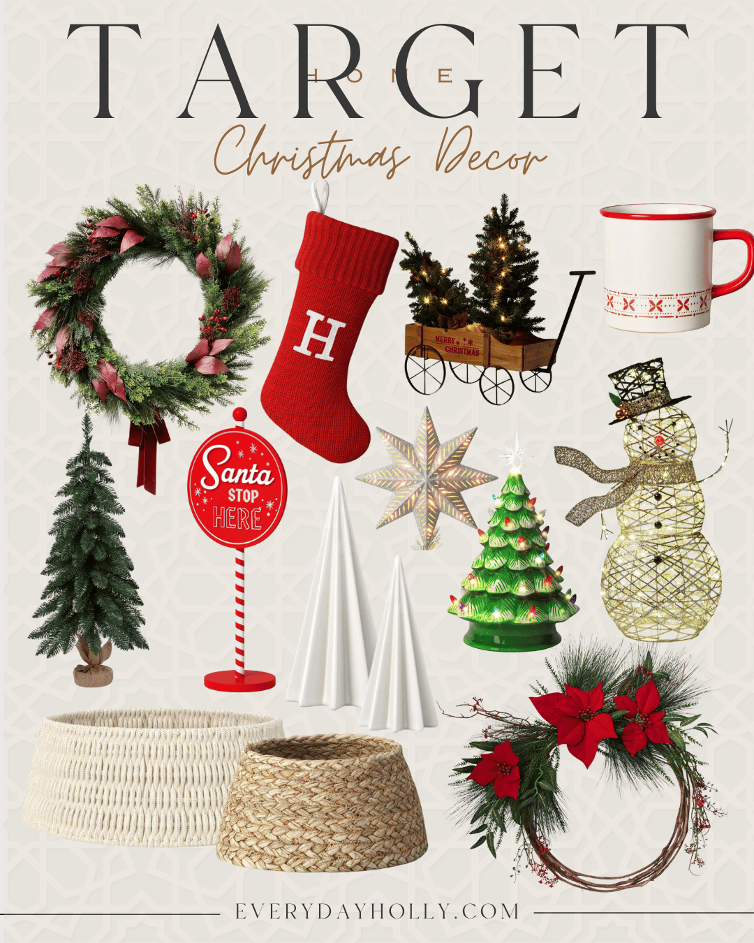 Christmas Decor Favorites to Get in the Spirit | Christmas, Christmas trees, Target, holiday, holiday decor, seasonal decor, wreath, holiday front porch, snowman, tree collar, holiday centerpiece