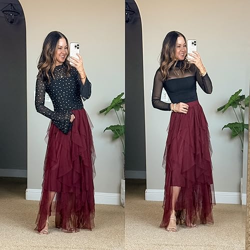 october style recap | style guide, fall fashion, fall outfits, fall layers, holiday party, holiday party outfit, sparkly top, mesh bodysuit, tulle skirt