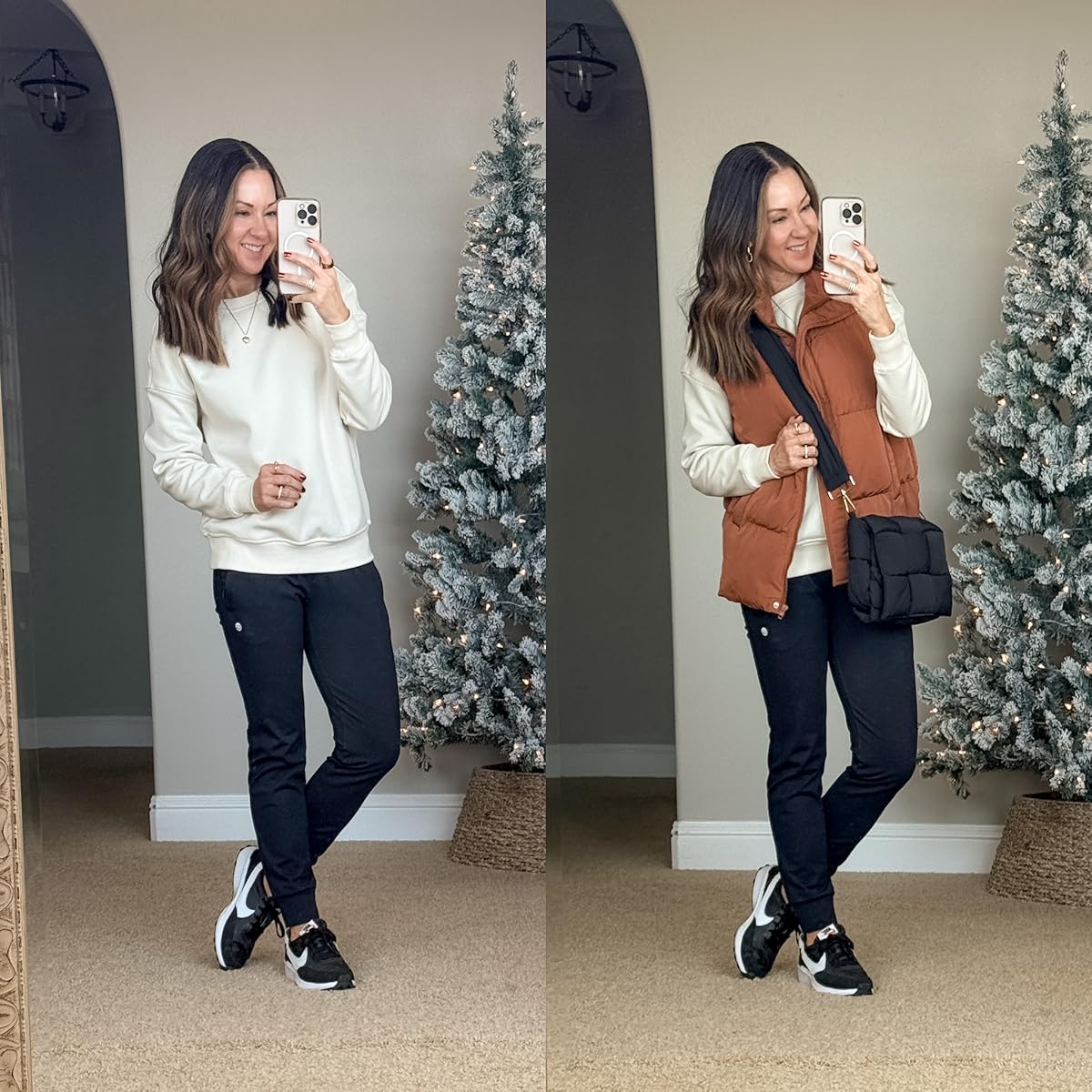 december style recap 51+ stunning winter outfits you can't miss | winter outfit, winter style, winter outfit inspo, fashion blogger, trending fashion, winter layers, winter athleisure, athleisure outfit, puffer vest, fleece lined joggers