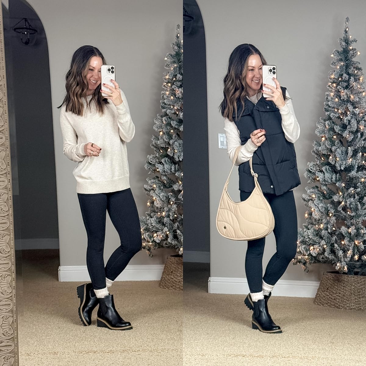 december style recap 51+ stunning winter outfits you can't miss | winter outfit, winter style, winter outfit inspo, fashion blogger, trending fashion, winter layers, puffer vest, accessories, neutral fashion, boot socks