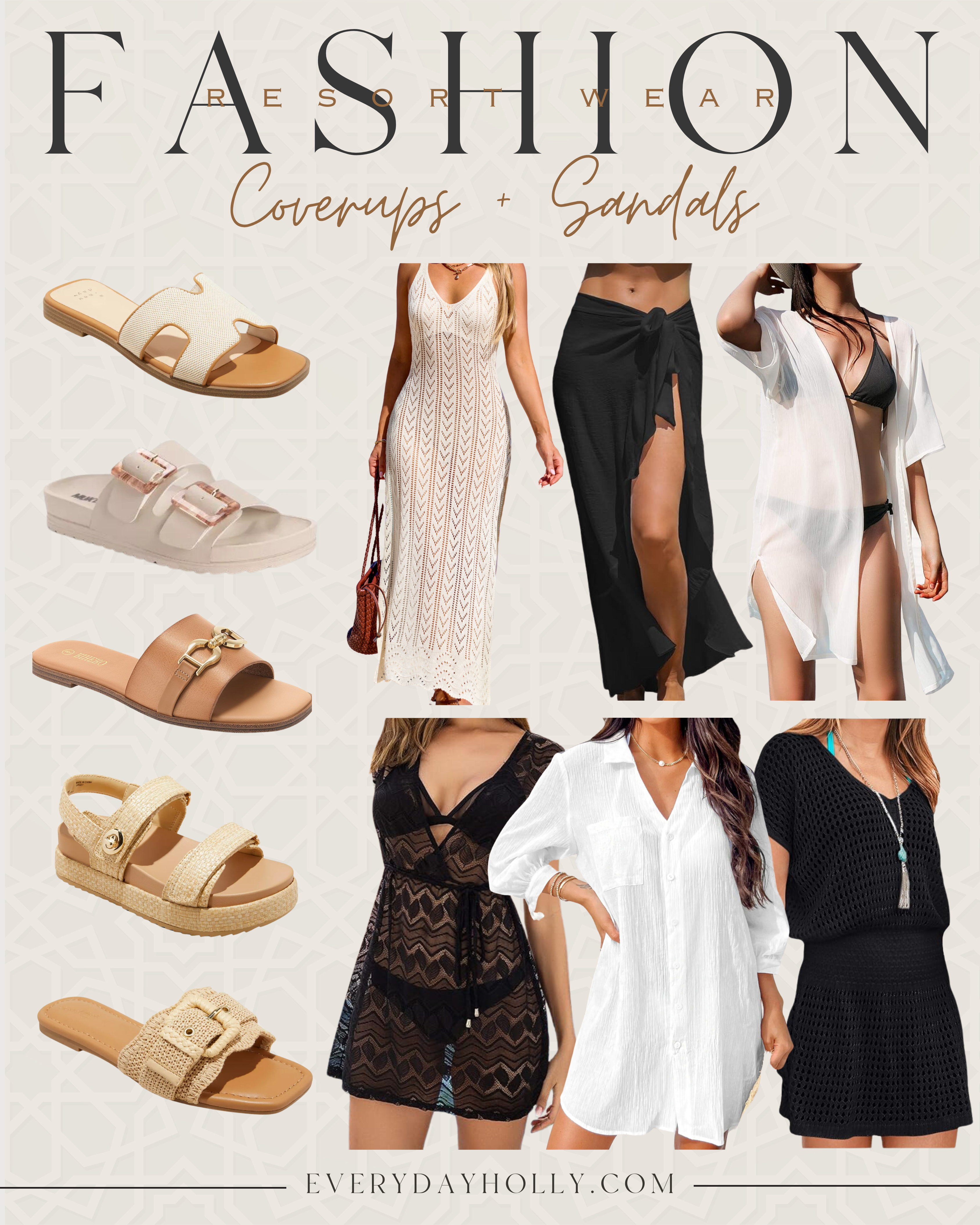 resort wear, coverups, swimwear, beach wear, sandals, summer sandals, spring sandals