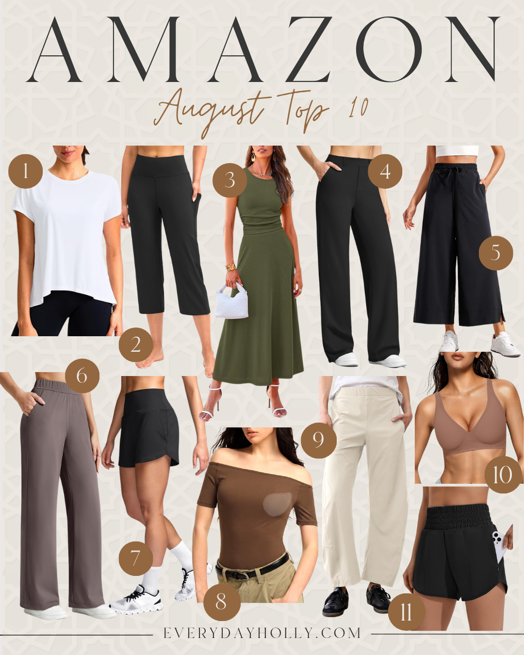 August Amazon top 10 best sellers featuring popular fashion, beauty, and lifestyle finds